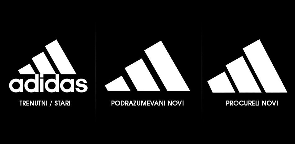 adidas novo logo poređenje